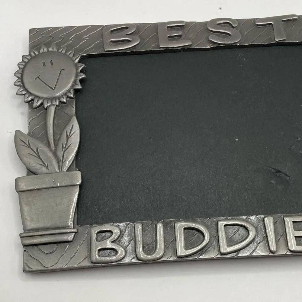 Best Buddies Pewter Metal Frame 6”w x 4”L Best Friends Photo Frame